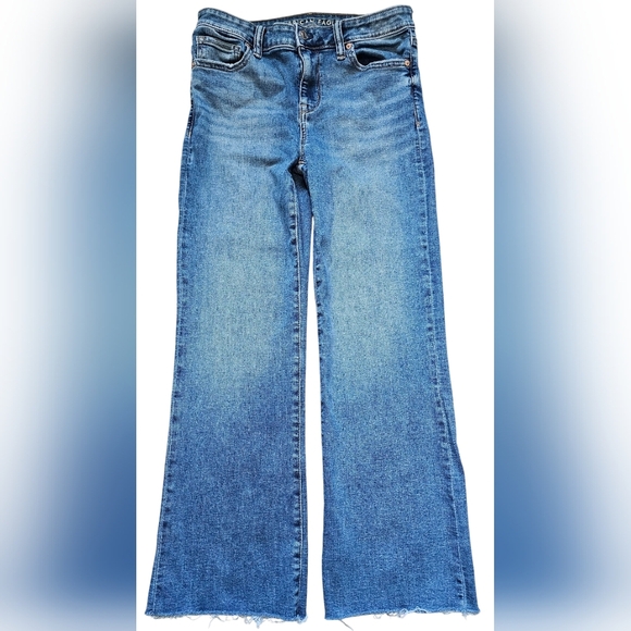 American Eagle Blue Kick Boot Crop Jeans, Size 4. New With Tags - Picture 1 of 12